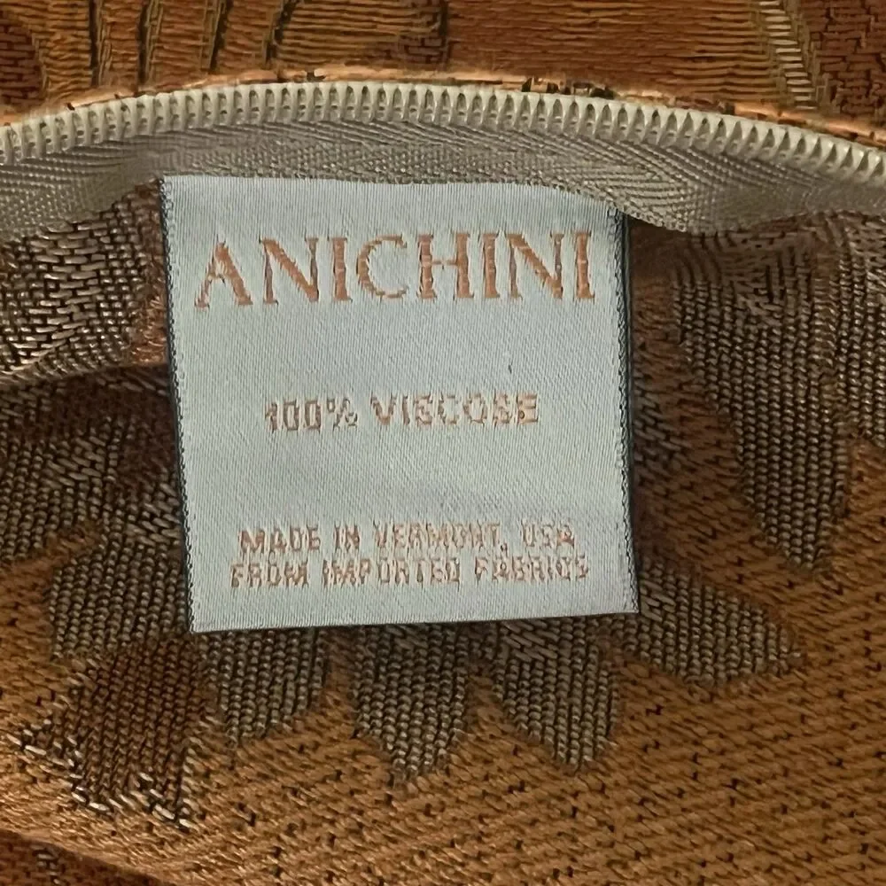 ANICHINI Brocade Textured Pillow Covers 25X25 Burnt Orange Spice Set of 3 Fall